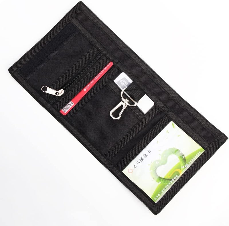 Nitort Wallet, Canvas Outdoor Sports Wallets for Kid, Lovely Wallet with Zipper for Kids- Front Pocket Wallet with Magic Sticker - Image 5
